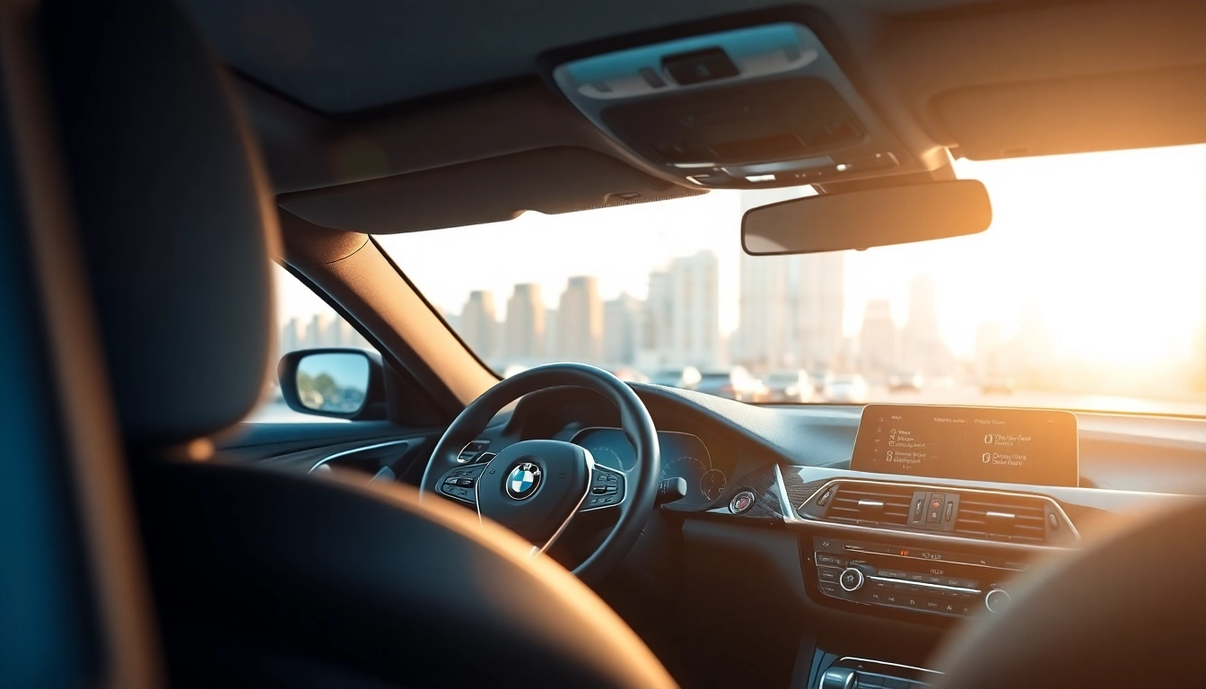 BMW Nachrüstung durch moderne Technologien im luxuriösem Fahrzeuginterieur präsentieren.