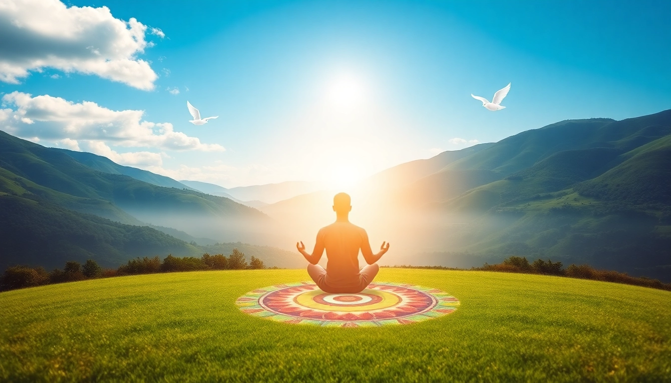 Üben von engelarbeit lernen durch meditation in einer friedlichen Umgebung.