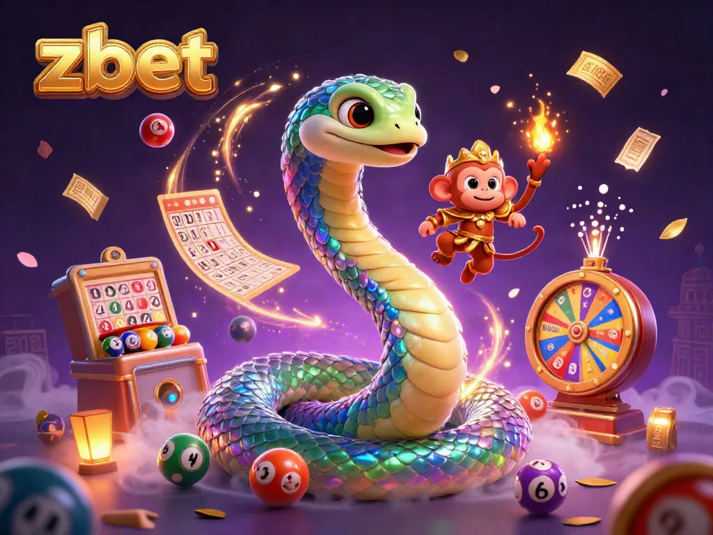 Experience the excitement of zbet with a vibrant illustration showcasing lottery elements and a magical atmosphere.