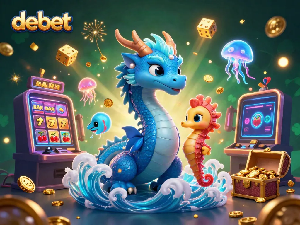 Experience thrilling jackpots at debet casino featuring vibrant characters and winning elements.