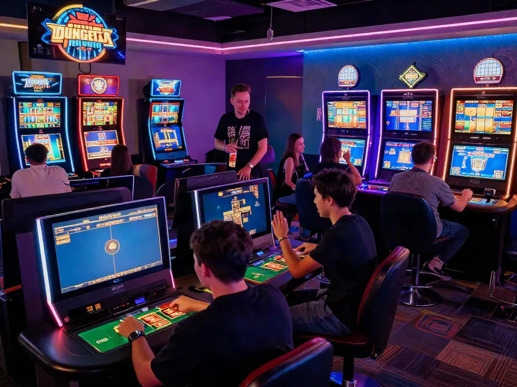 Engaging gaming scene at TA88 with players enjoying online gambling experiences.