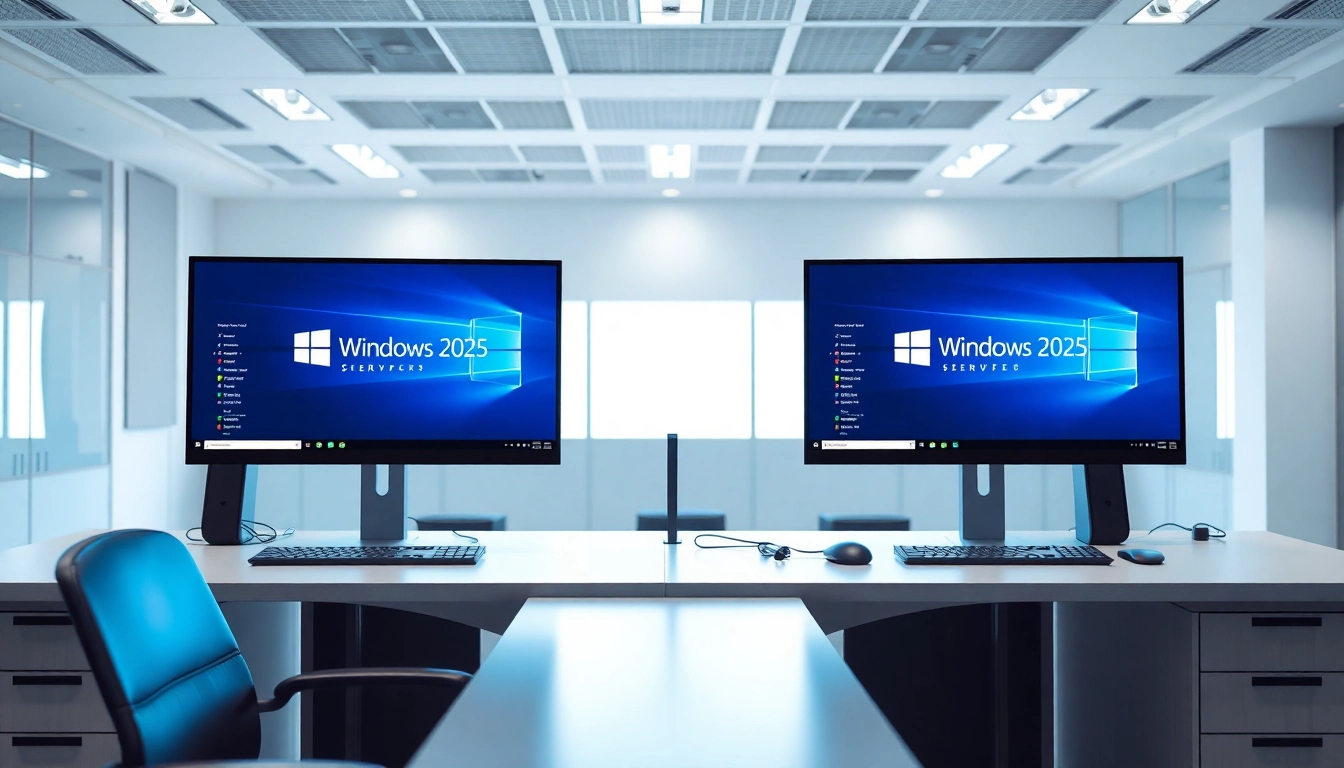 Windows Server 2025 User CAL kaufen auf modernen Bildschirmen in einem professionellen Büro.